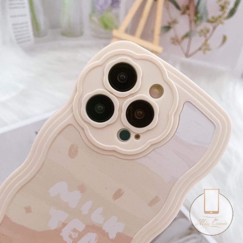 Soft Case Pelindung Lensa Kamera Motif Bunga Milk Tea Untuk iPhone 7 Plus 8 Plus 11 12 13 Pro Max XR SE 2020 X XS Max 11Pro Max