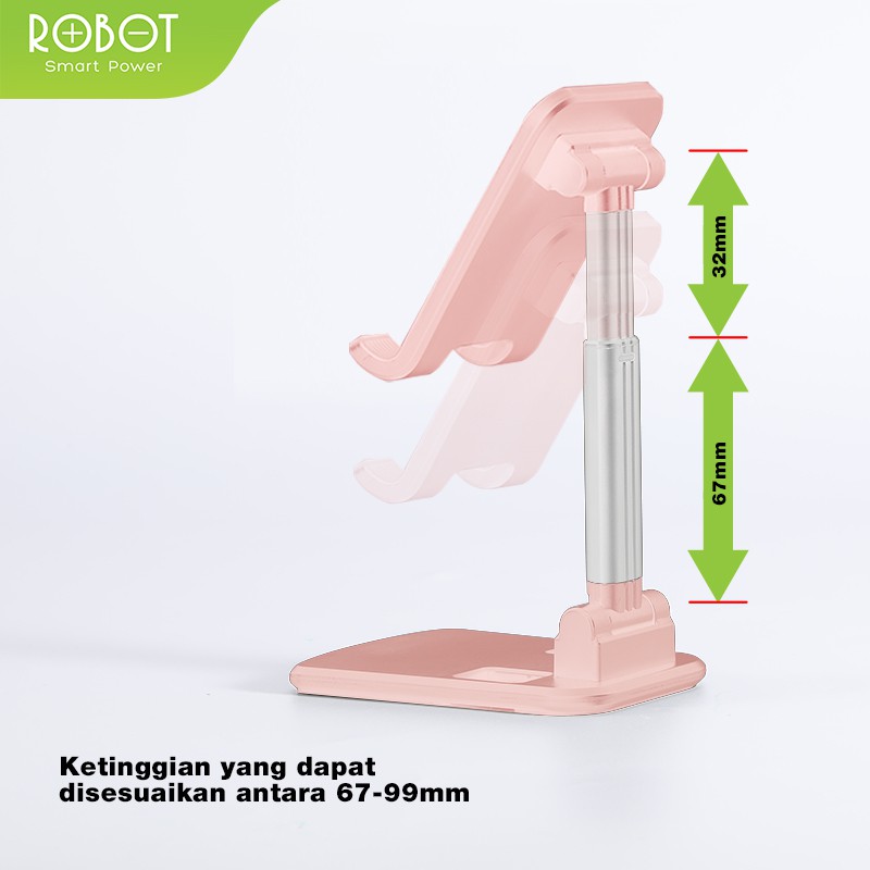 ROBOT RT-US06 Fully Foldable Liftable Universal Phone Holder stand /dudukan hp  - Garansi 1 Tahun