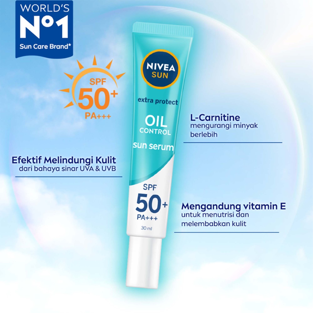 ❤ BELIA ❤ Nivea Sunscreen Sun Protect Series (✔BPOM) Daily Protection Face Instant Aura Oil Control Protect Serum SPF 50+ | SPF 30 | SPF 33