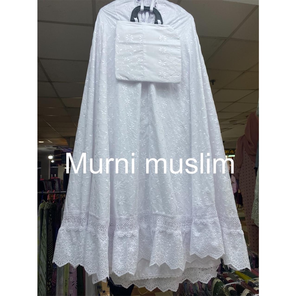 Premium Mukena Dewasa Katun Paris Putih Rempel Mukena Putih Rempel