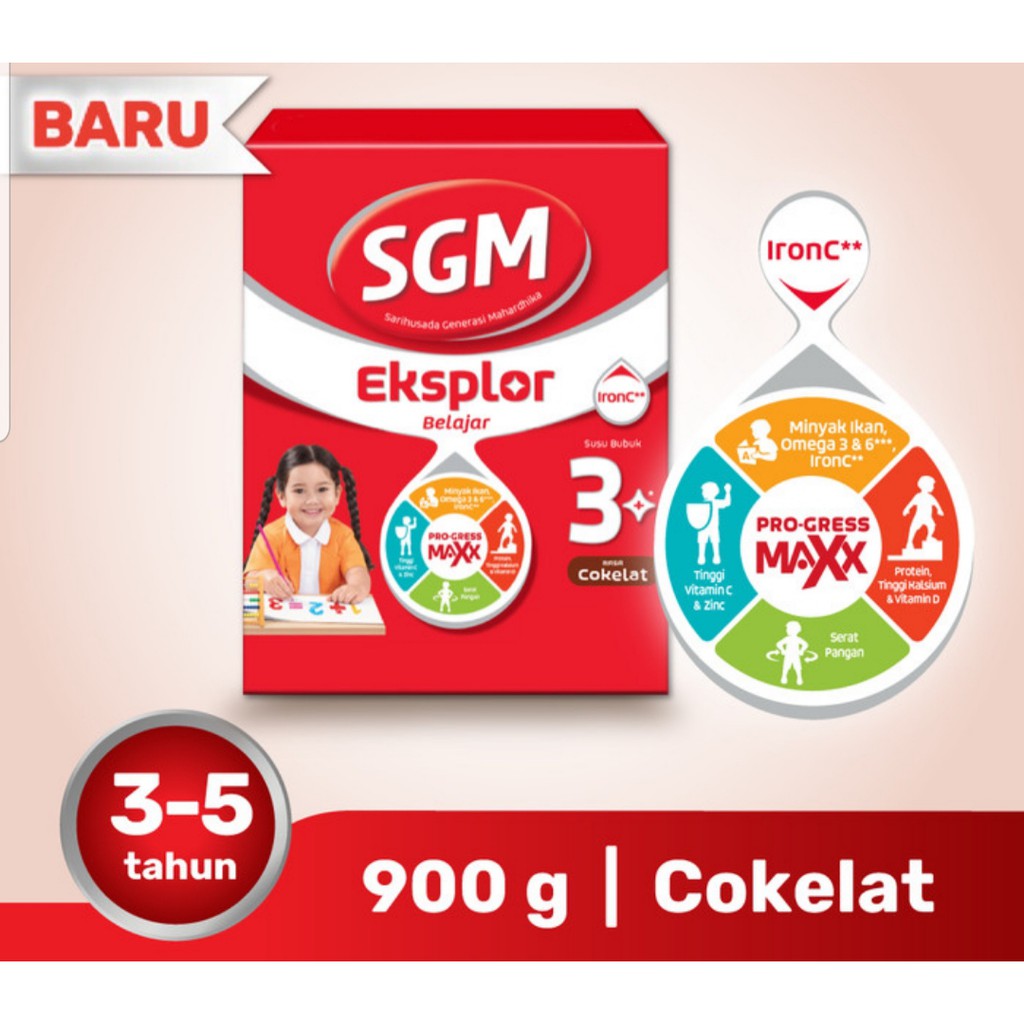 Sgm Eksplor 3+  Vanila / Madu / Coklat 900gr / Toko Makmur Online