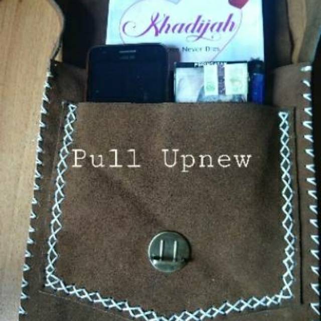 TAS KULIT ASLI SAPI MODEL TERBARU BENANG PUTIH