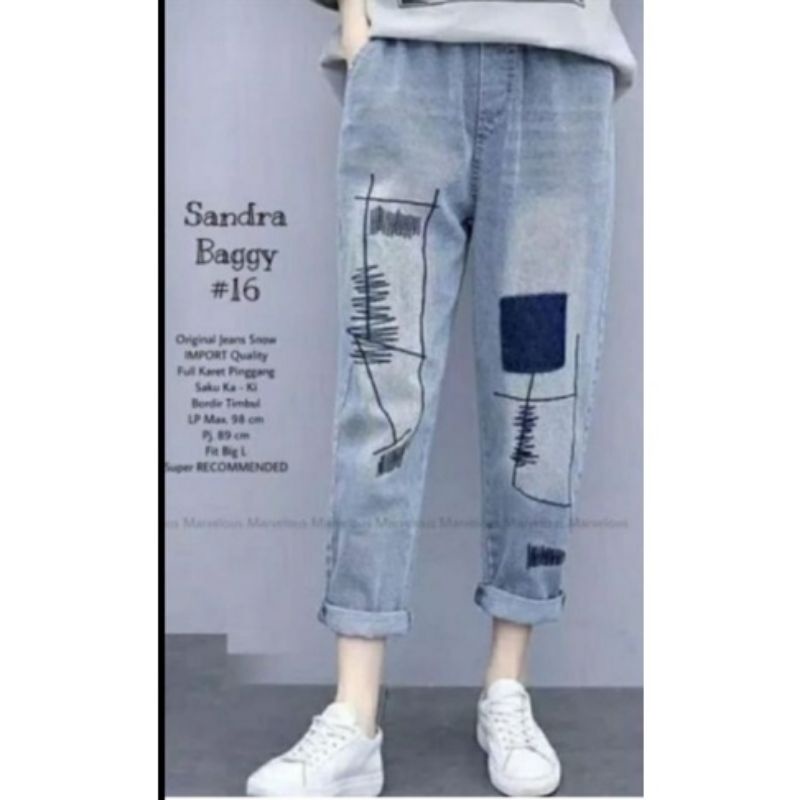 Celana wanita Dewasa bahan jeans wash