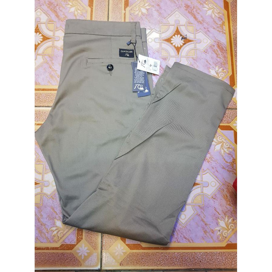 CELANA PANJANG CHINOS QUIKSILVER SLIMFIT - QUIKSILVER PREMIUM FOX GREY