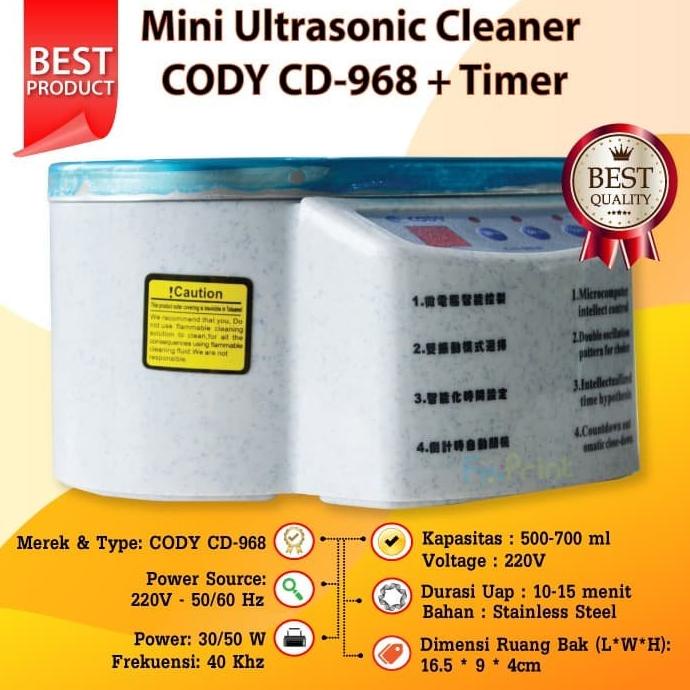 Mini Ultrasonic Cleaner DADI DA-968 + Timer Murah