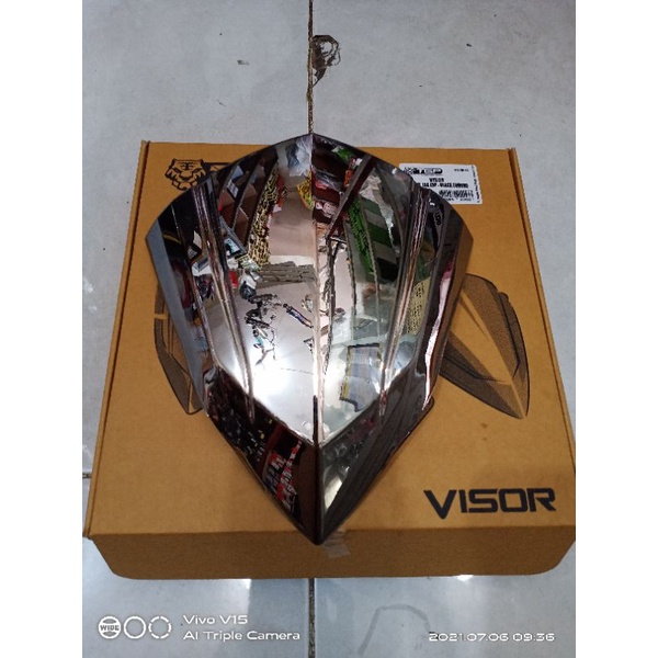 VISOR HONDA VARIO 125 150 ESP 2015 2016 2017 TGP HITAM CHROME