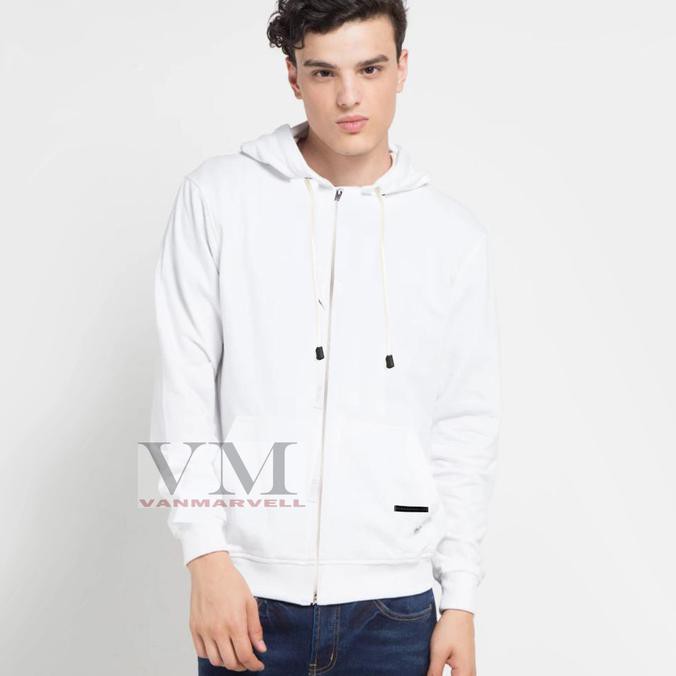 JAKET COWOK VM Jaket Putih Polos Jaket pria Putih - M