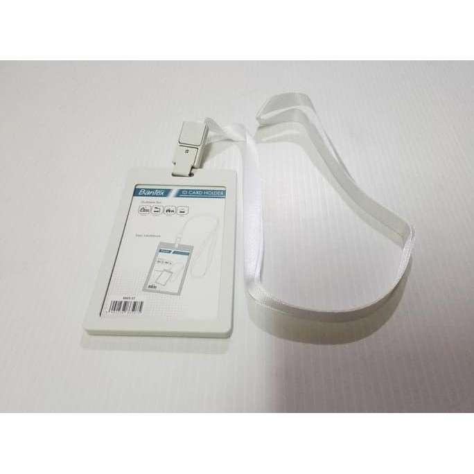 

IHOT SALEl ID Card Holder 54 x 90 mm Potrait + Lanyard Bantex 8865-07 WHITE ICLQl