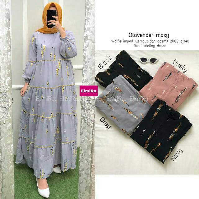 Gamis Maxi busui gamis casual gamis harian gamis jumbo Lavendery Maxi by Elmira