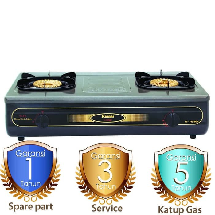 Kompor Gas 2 Tungku Rinnai Type: 712BGX (Khusu Medan-GOJEK)
