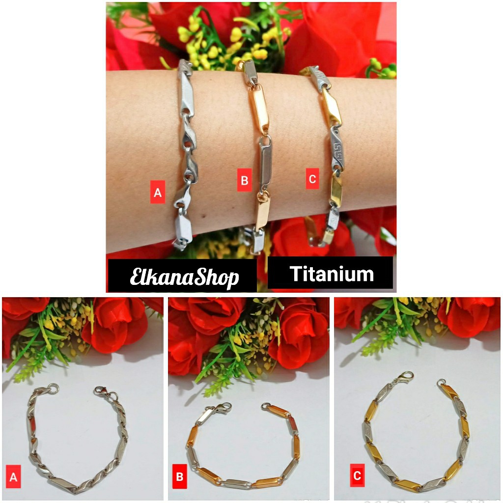 Gelang padi Dewasa Titanium staenless stell