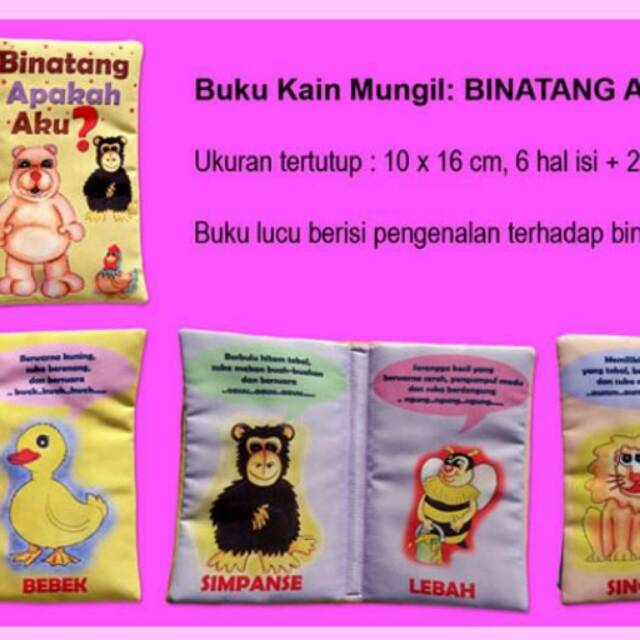 Softbook - Buku bantal -  mengenal binatang apakah aku