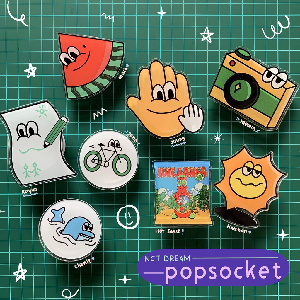 NCT DREAM Cafe 7 Dream Hot Sauce PopSocket Griptok Pop Socket | Mark Jeno Jisung Chenle Jaemin Haech