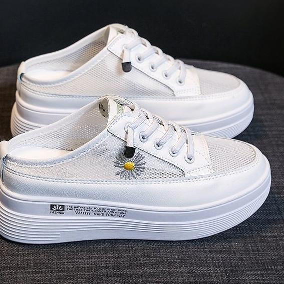 Terkini✪➙ DNY Sepatu Sandal Korea Sendal Wanita Putih Import Cantik Sepatu Sendal Perempuan 0044 67