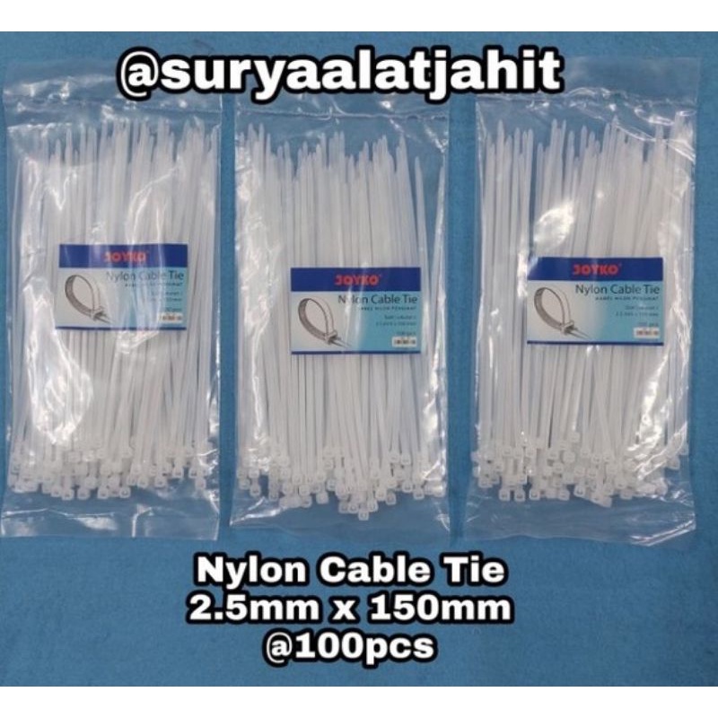Nylon Cable Tie CBT-10 joyko (2.5mmx150mm) =rp.4.700/100pcs