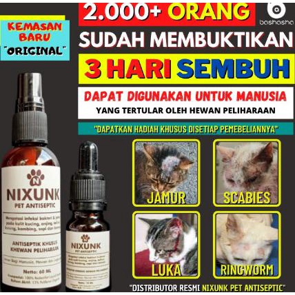 READY Nixunk Spray Obat Jamur Kucing Scabies Demodex Impetigo Jamur