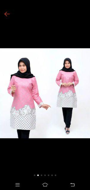 Terlaris Serut Genes Jelita Tunic Navbor Yelbor Whitbor Creambor Tunik Batik Modern Hrb030 Dolbi Dob