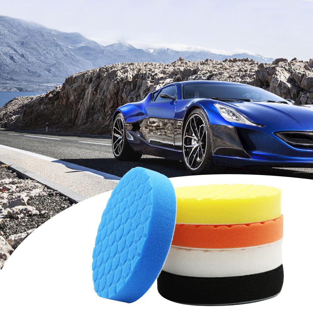 [Jianxin] 5Pcs 3/4/5/6/7inch Car Auto Body Care Round Sponge Buffing Polishing Waxing Pad