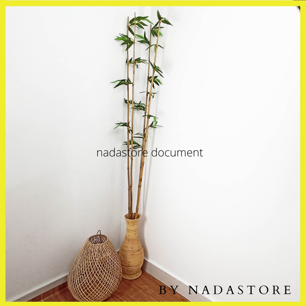 (ISI 2 ) DRIED FLOWER STIK DAUN BAMBU SINTETIS / PENYEKAT RUANGAN / STIK BAMBU DEKORASI RUANGAN NATURAL / STICK DECORATIF ARTIFICIAL