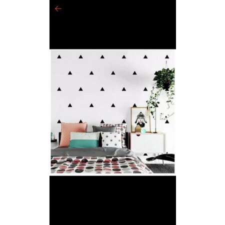 WALLPAPER DINDING MOTIF SEGITIGA HITAM KECIL MURAH