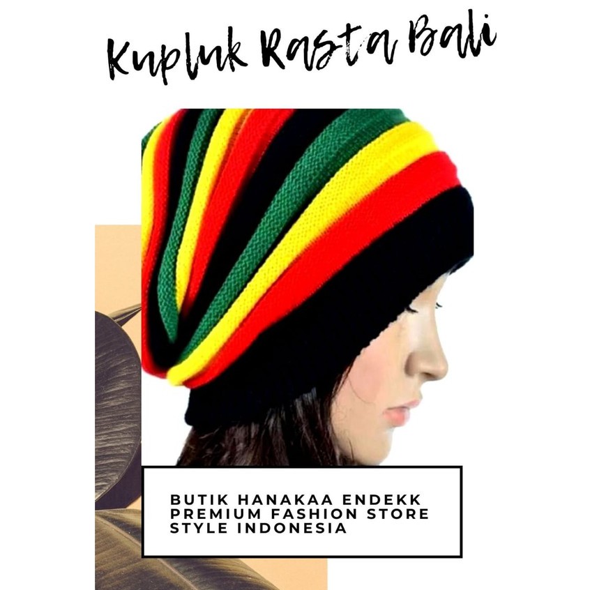 Topi Kupluk Rasta Bali Pantai Rajut Pria/Wanita (Unisex)