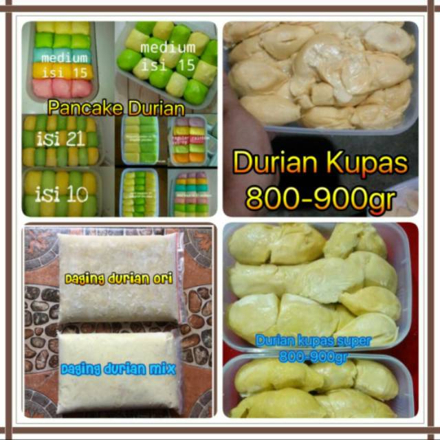 

Pancake durian, Durian kupas