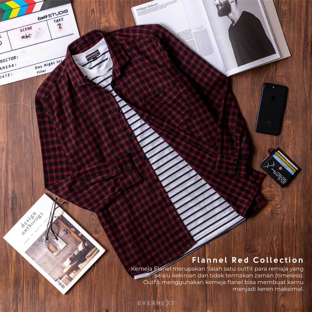 Kemeja Flannel Pria Lengan Panjang Distro Casual Premium Terlaris