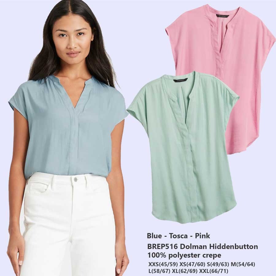 BANANA REPUBLIC Blouse Wanita Dolman Hidden Button-3