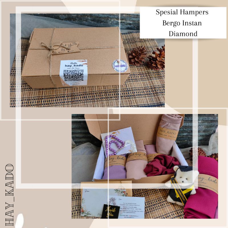 

HAMPERS GIFT BOX JILBAB PREMIUM Bergo Instan | KADO ULANGTAHUN | WISUDA | KADO