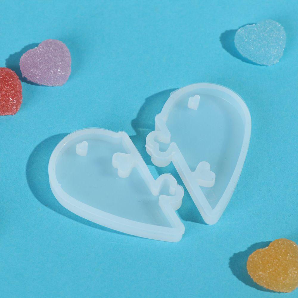 Preva Cetakan Resin Alat Membuat Perhiasan Puzzle Jantung Kristal Gantungan Kunci Mold