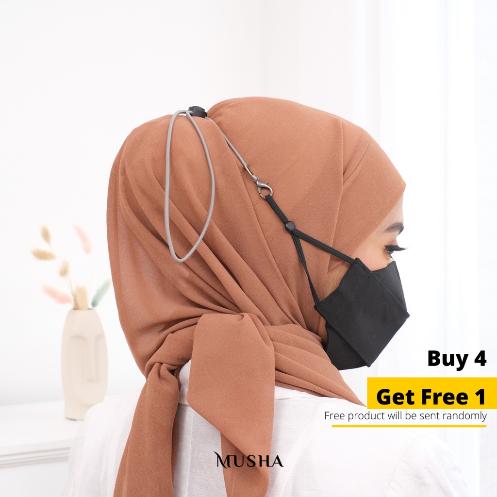 Musha 2in1 Elastic Strap Mask - Polka Basic | Tali Masker / Strap Masker