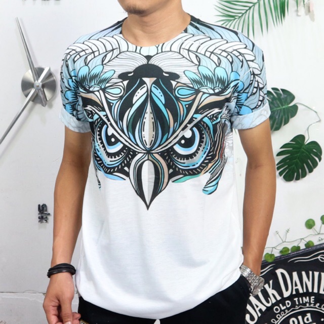 Baju Kaos Pria Marcelo Burlon Distro 3D Print Bangkok Thailand Angry Eagle