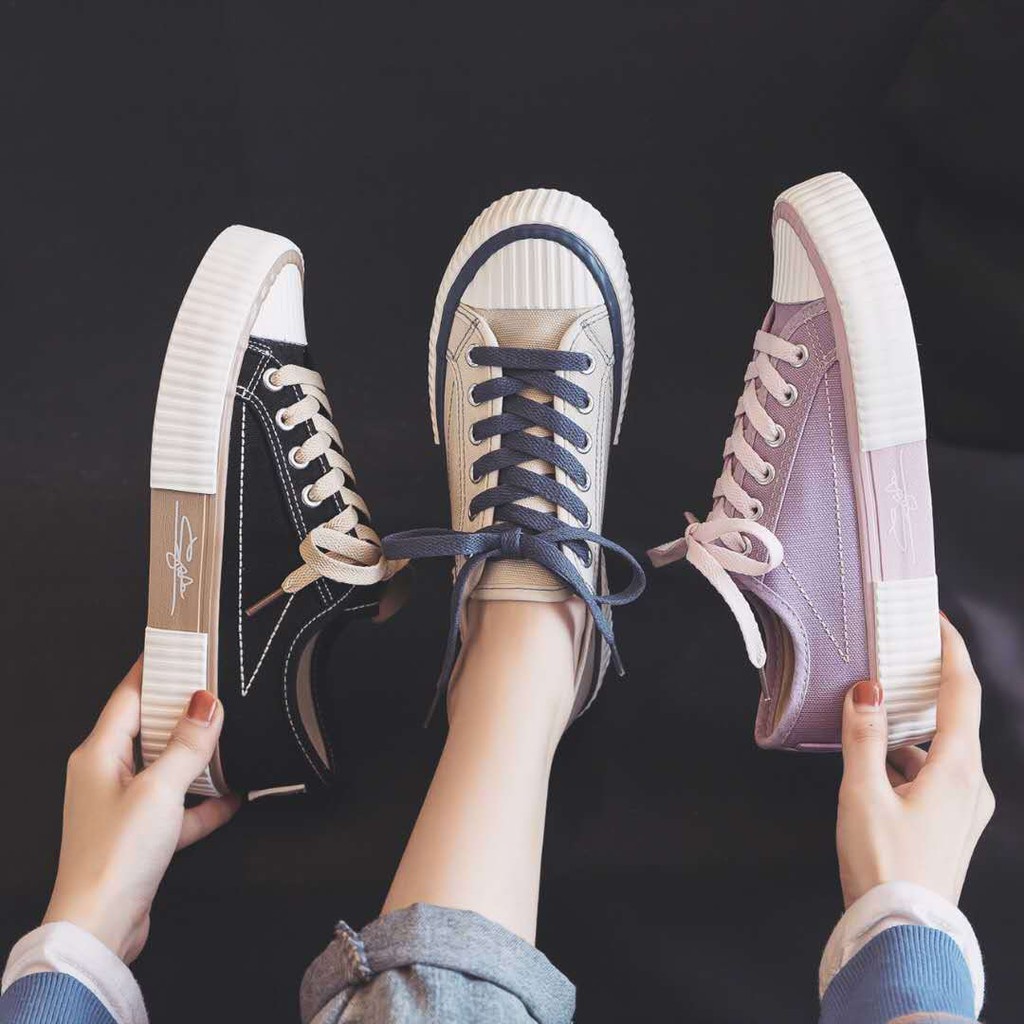 Sepatu Sneakers Canvas Wanita Sepatu Fashion Terlaris Sneakers kasual Unisex Free Box