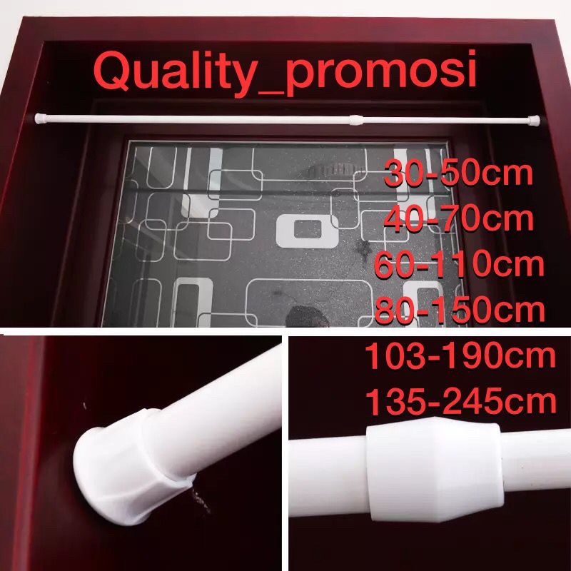 TIANG PIPA TONGKAT STAINLIST FLEKSIBEL 50CM-420CM TANPA PAKU /TIANG HORDEN GORDEN GORDENG HORDENG PI