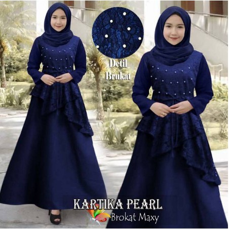 Gaun Gamis Pesta Mewah kondangan nikahan Lebaran busui Brukat brokat Wisuda Remaja muslimah reo