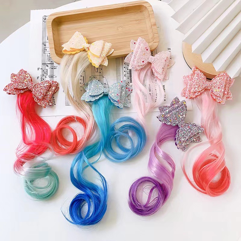 Jepit Rambut Unicorn Frozen Model Rambut Palsu Wig Anak Perempuan