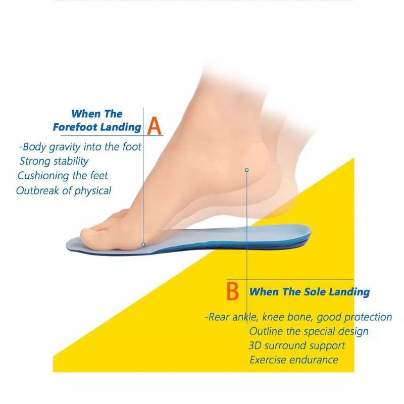 Insole Silikon Gel Orthotic Arch Support untuk Sepatu Olahraga insole Silicon