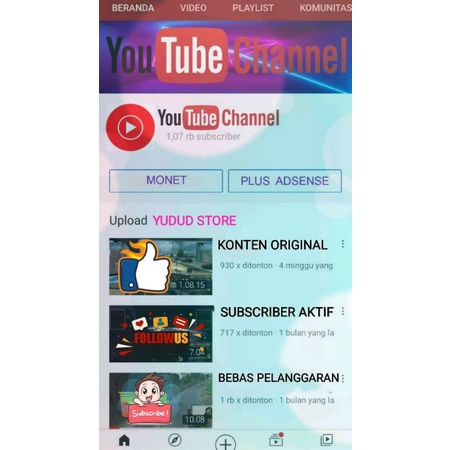 Akun Youtube Monetisasi fresh sepaket Adsense