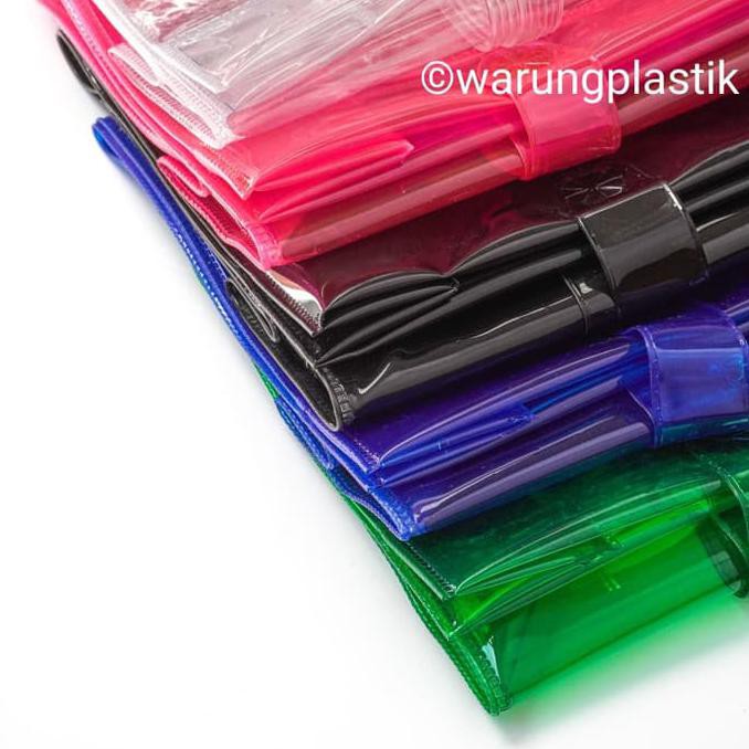 PREMIUM Tas Plastik / Tote Bag / PVC Bag / Transparant Bag - Biru