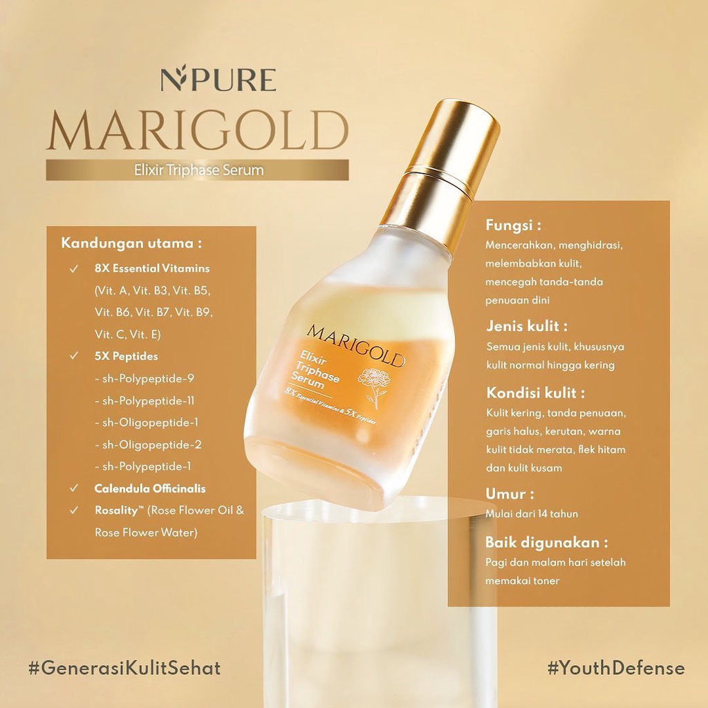 Npure Face Serum Marigold Series (Anti Aging Face Serum)