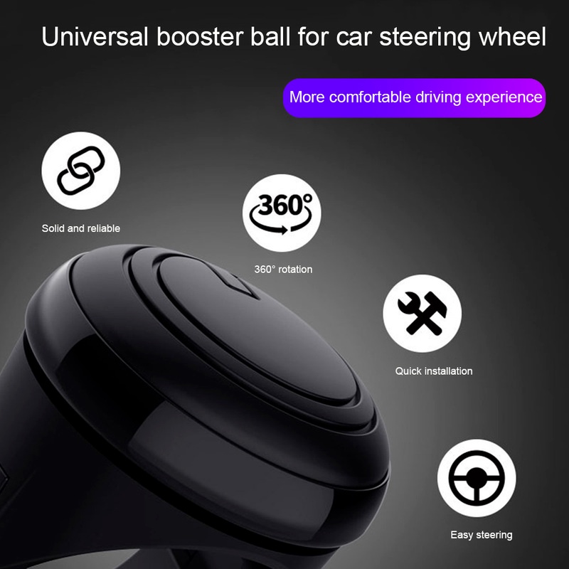 Booster Roda Universal Rotasi 360derajat Metal Bearing Power Gagang Mobil Bola Turning Steering Hand Control Shaped Helper Spinner Knob