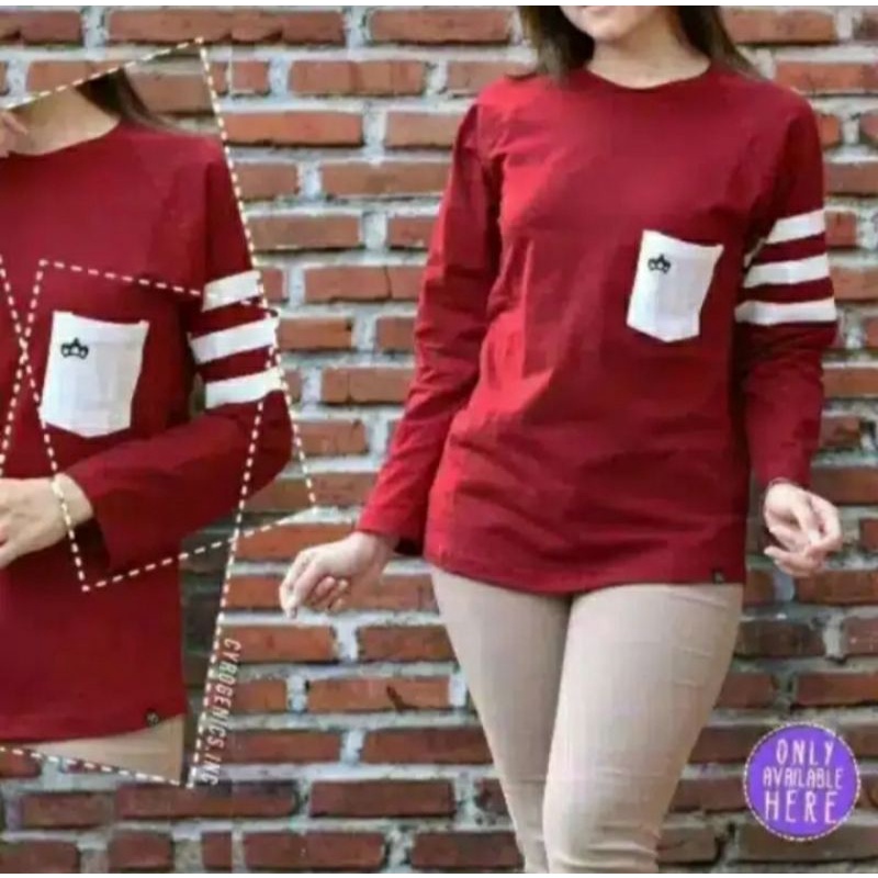 kaos 3 second wanita lengan panjang