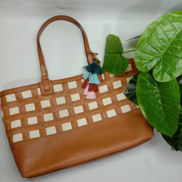 [KARAMEENA AUTHENTIC] Fossil Rachel Tote Tan Bag