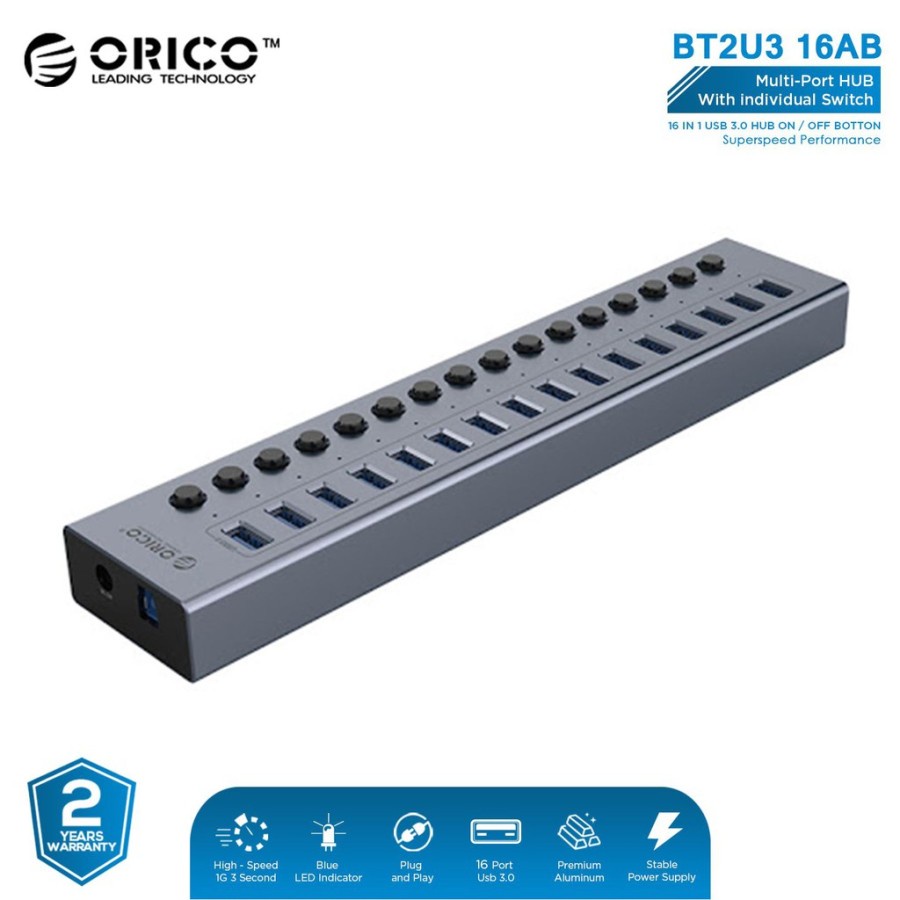 ORICO BT2U3-16AB 16 port USB Hub With Individual Switches