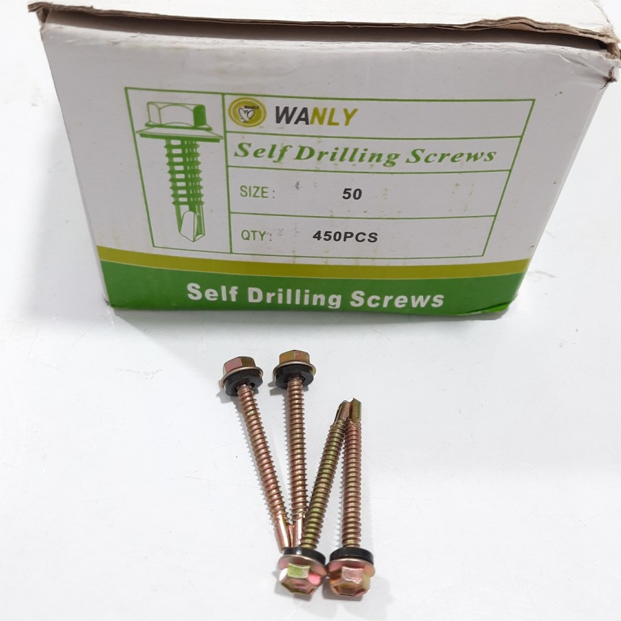 Baut Roofing 12x50 KOTAKAN MURAH / Self Drilling Screw 5cm (G764K)