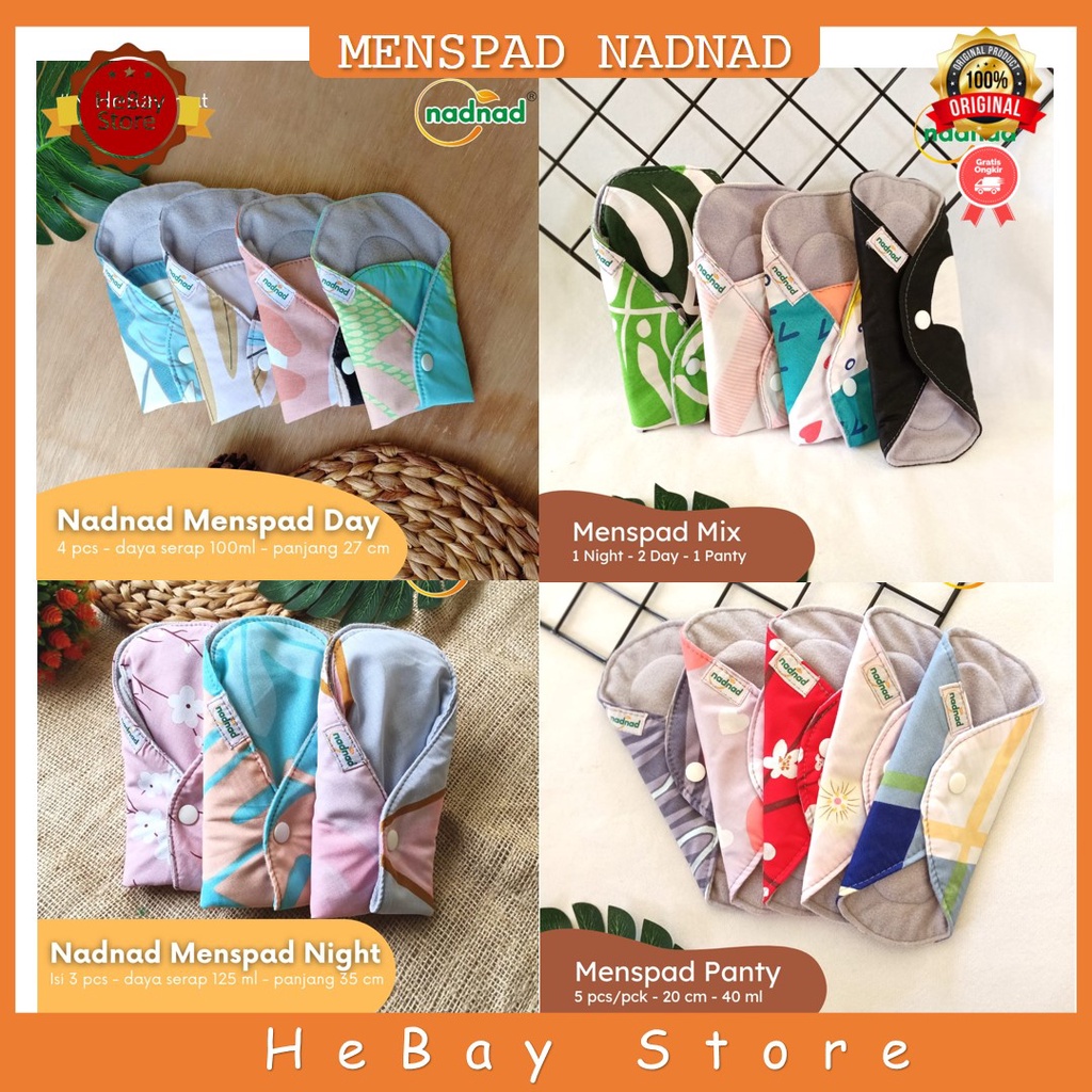Menstrual Pads NadNad Menspad Kain Cuci Ulang Murah Ramah Lingkungan Softex Kain