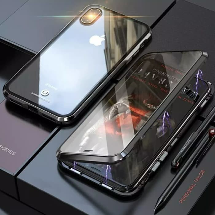 Case Depan Belakang Glass Premium Magnetic full cover iphone X
