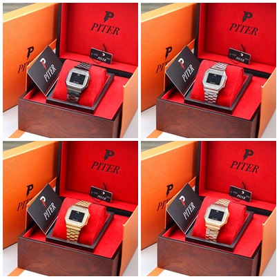 JAM TANGAN WANITACEWEK MURAH PITER ORIGINAL DIGITAL TALI RANTAI PJ1