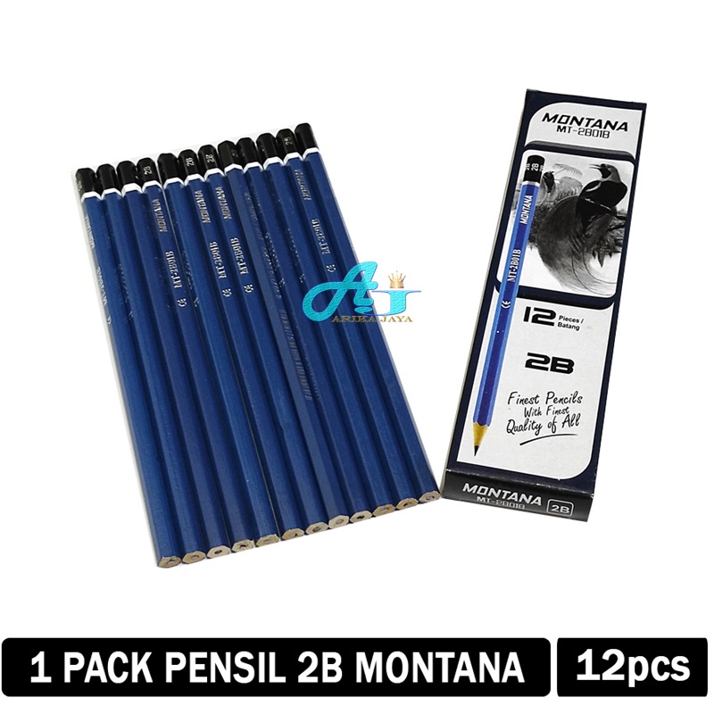 

PENSIL 2B ASLI 1 PAK ORI MONTANA 1PACK ISI 12PCS MURAH GROSIR