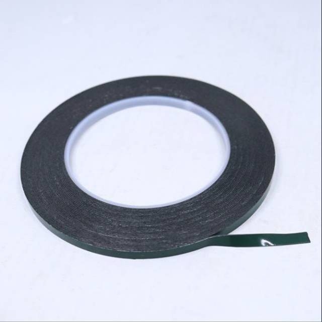 Double Tape Busa Tipis Lebar 0.5 cm 5 mm Warna Hitam 0.5cm